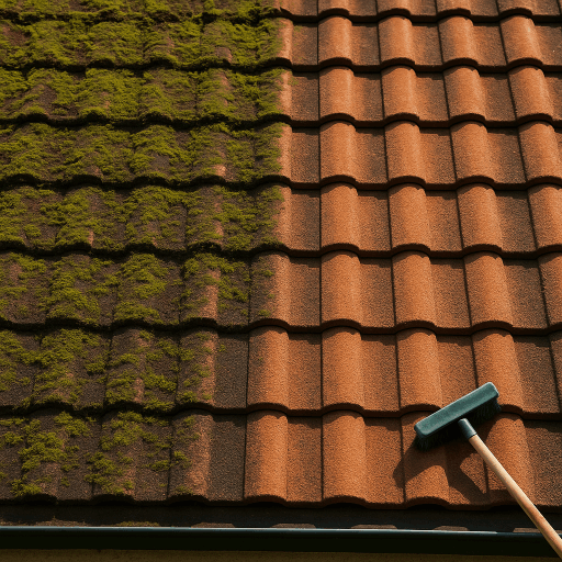 DK Roofing Nuneaton team working on clearing moss